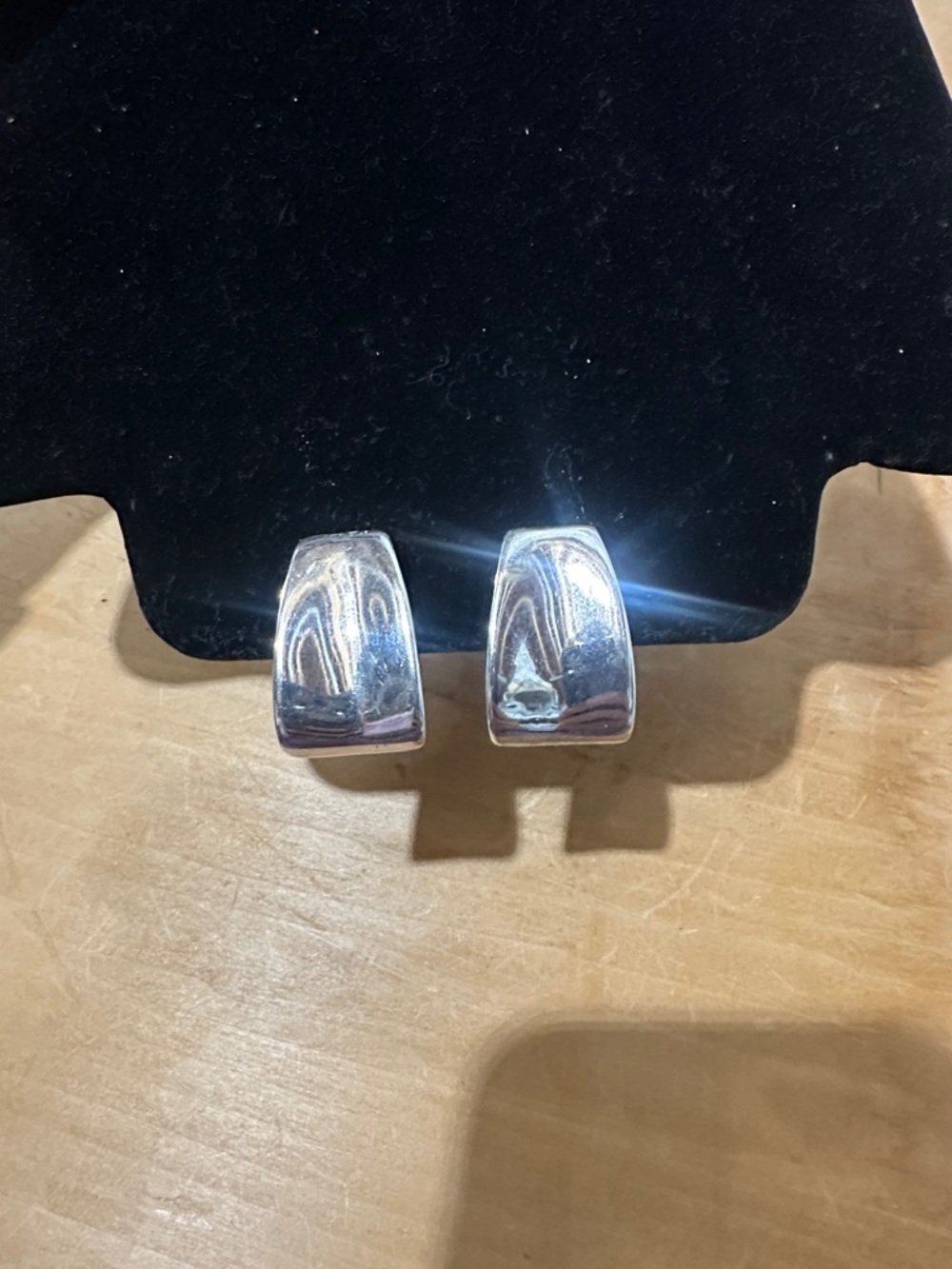 Sterling Silver Wide Dome Clip-On Earrings - Silver - Picture 3 of 3